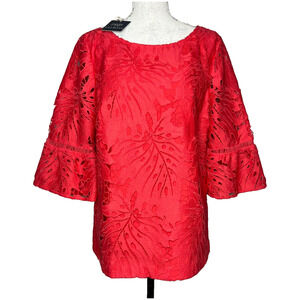 RSVP By Talbots Leaf Lace Eyelet Blouse